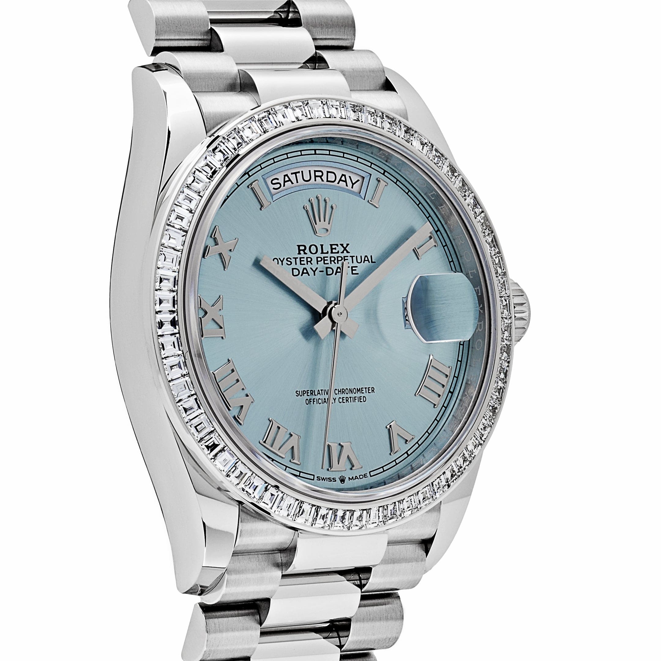 Rolex Datejust 128396TBR Platinum Ice Blue Dial Diamond Bezel (2024)