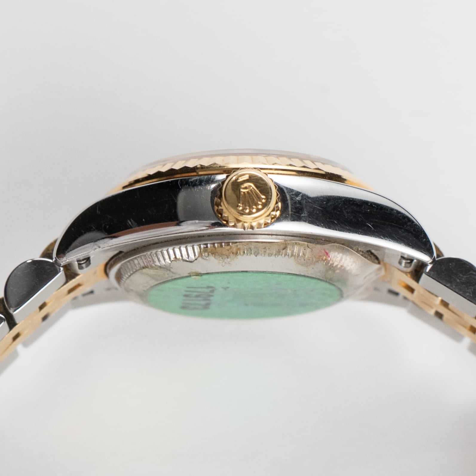 Rolex Datejust 179173 'Ladies' Stainless Steel Yellow Gold Ivory Pyramid Roman Numerals Dial Jubilee (2005)