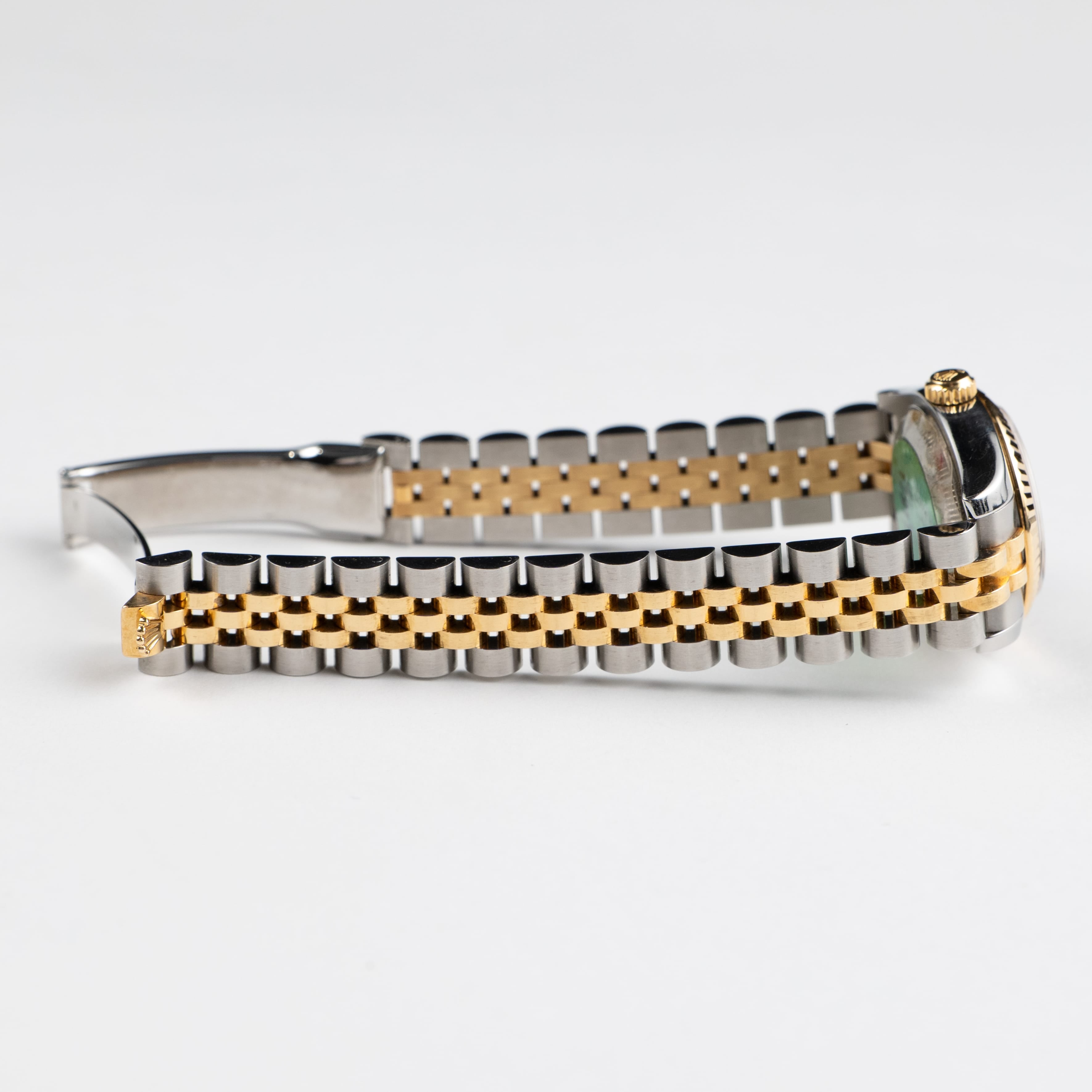 Rolex Datejust 179173 'Ladies' Stainless Steel Yellow Gold Ivory Pyramid Roman Numerals Dial Jubilee (2005)