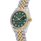 Luxury Watch Rolex Datejust 31 Yellow Gold Stainless Steel Olive Diamond Dial Jubilee 278273 Wrist Aficionado