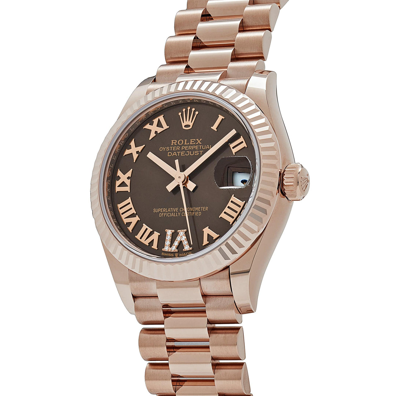 Rolex Datejust 278275 Rose Gold  Diamond Chocolate Dial President (2022)