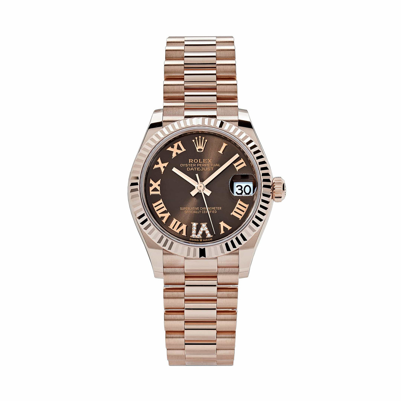 Rolex Datejust 278275 Rose Gold  Diamond Chocolate Dial President (2022)