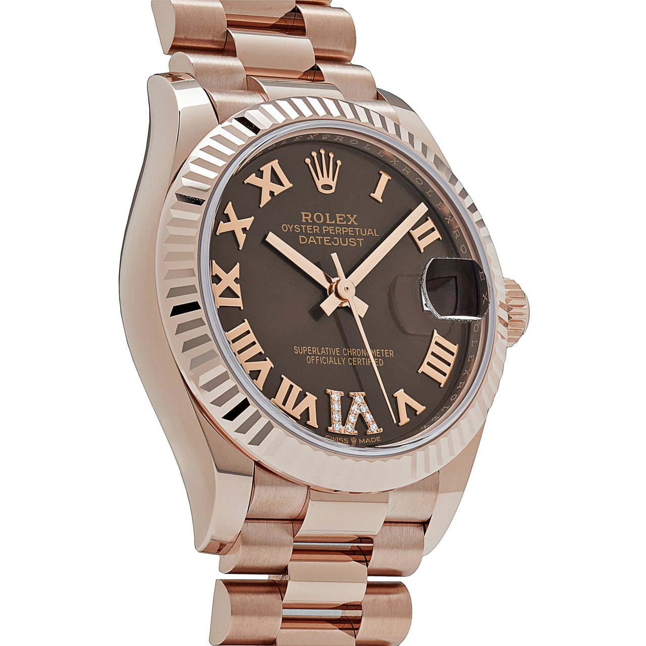 Rolex Datejust 278275 Rose Gold  Diamond Chocolate Dial President (2022)