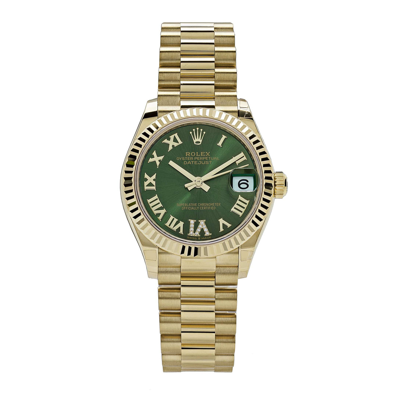 Rolex Datejust 278278 Yellow Gold Diamond Green Dial President (2022)