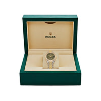 Thumbnail for Rolex Datejust 278383RBR Two-Toned Yellow Gold Stainless Steel Green Flower Dial