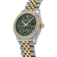 Thumbnail for Rolex Datejust 278383RBR Two-Toned Yellow Gold Stainless Steel Green Flower Dial