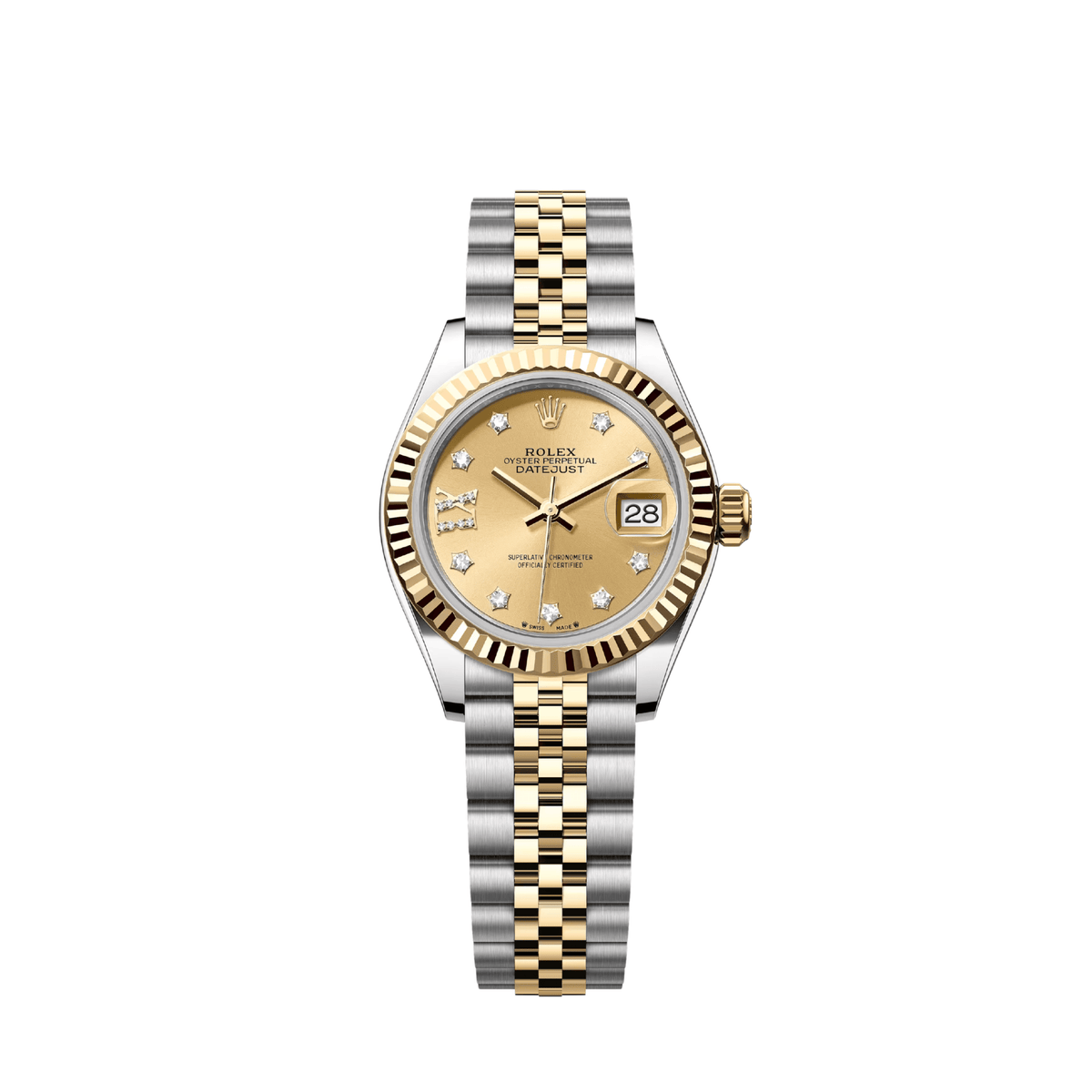 Rolex Datejust 28 279173 'Ladies' Stainless Steel Yellow Gold Champagne Diamond Dial Jubilee (2026)