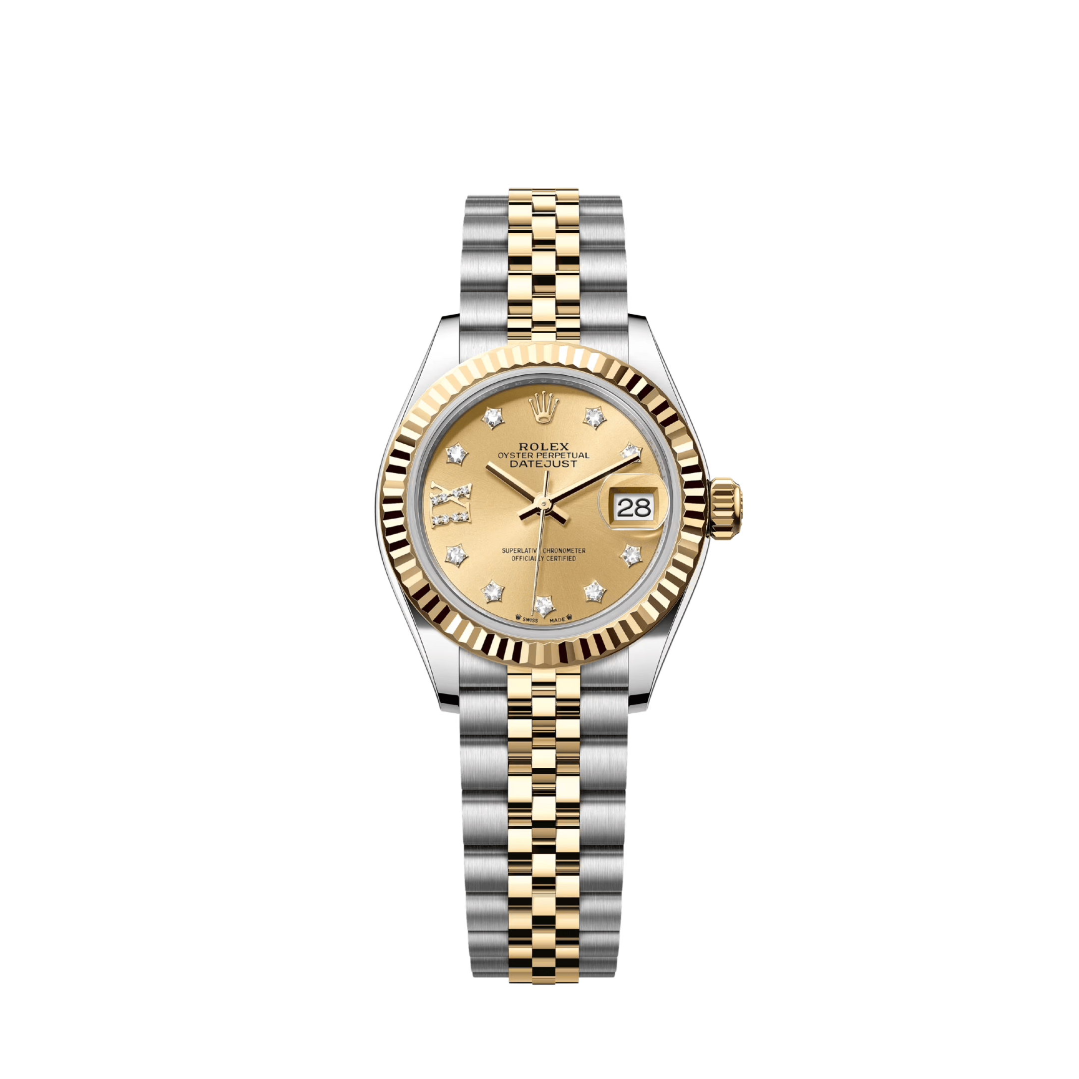 Rolex Datejust 28 279173 'Ladies' Stainless Steel Yellow Gold Champagne Diamond Dial Jubilee (2026)