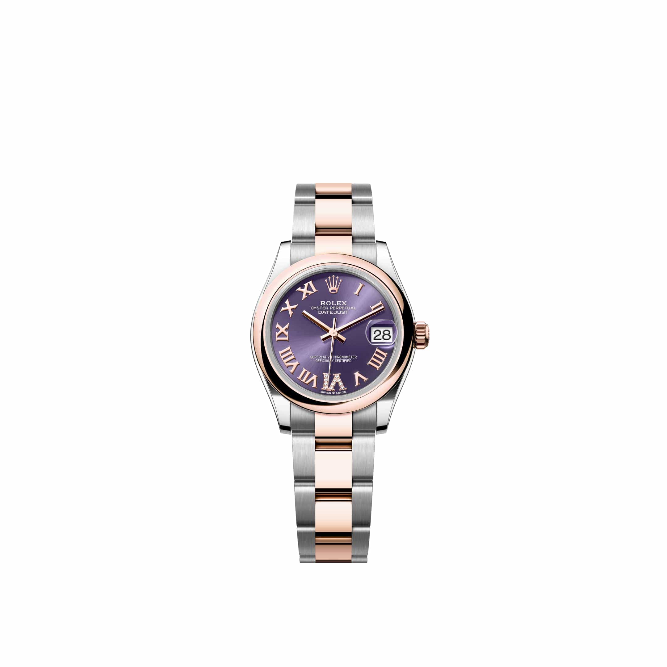 Rolex Datejust 31 278241 Rose Gold Stainless Steel Aubergine Diamond Roman Dial Oyster (2026)