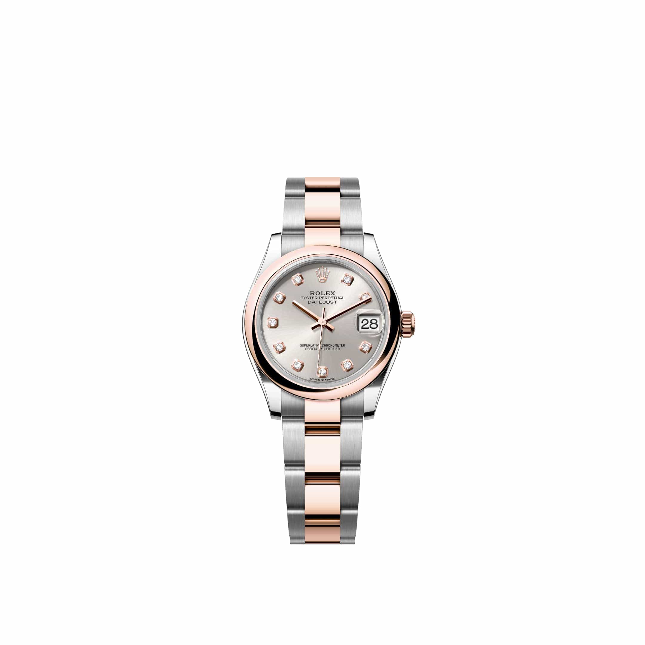 Rolex Datejust 31 278241 Rose Gold Stainless Steel Silver Diamond Dial Oyster (2026)