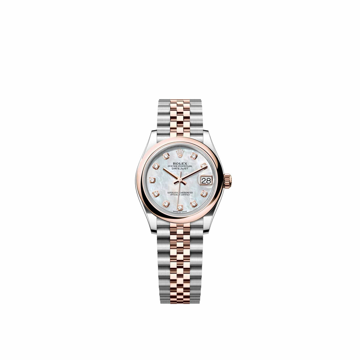 Rolex Datejust 31 278241 Rose Gold Stainless Steel White Mother of Pearl Diamond Dial Jubilee (2026)