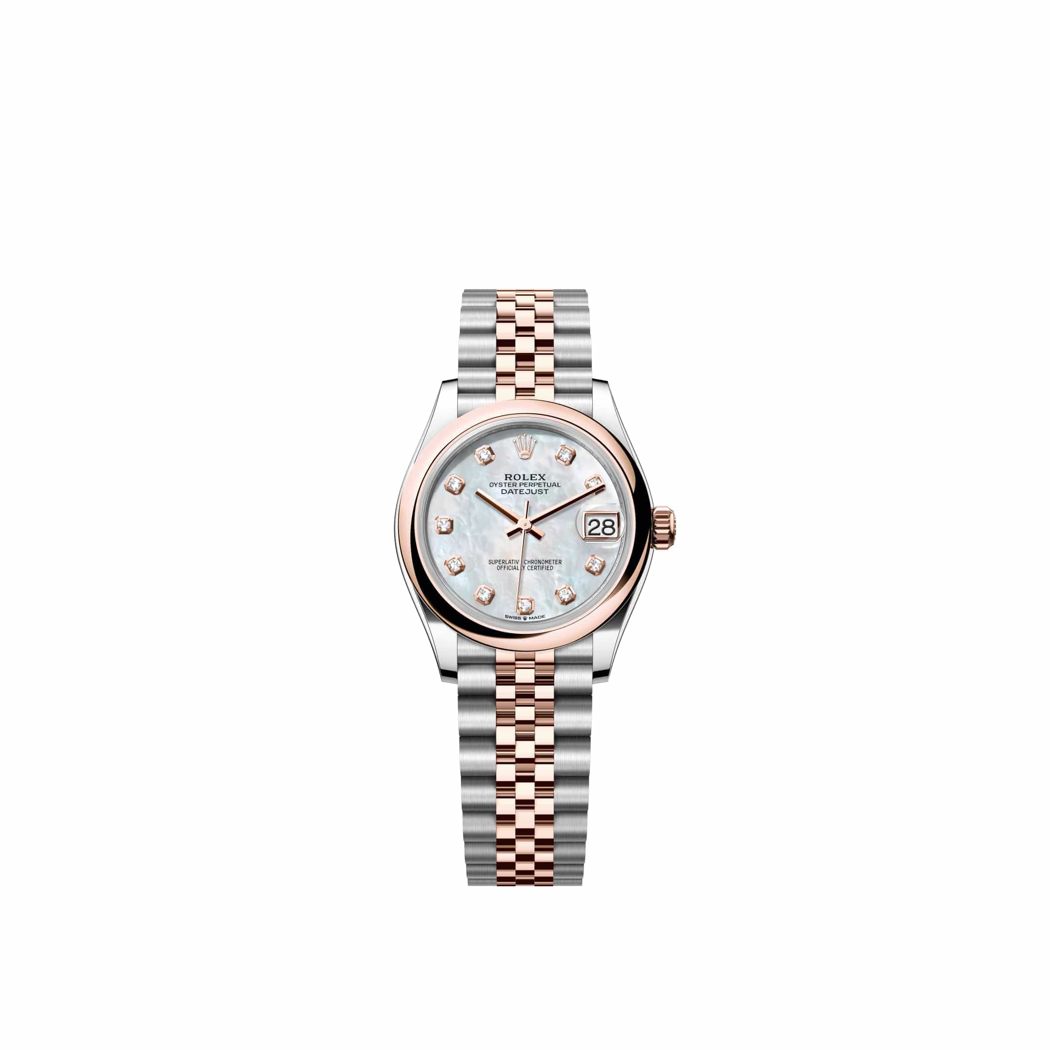 Rolex Datejust 31 278241 Rose Gold Stainless Steel White Mother of Pearl Diamond Dial Jubilee (2026)