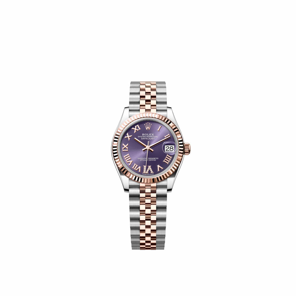 Rolex Datejust 31 278271 Rose Gold Stainless Steel Aubergine Diamond Roman Dial Jubilee (2026)