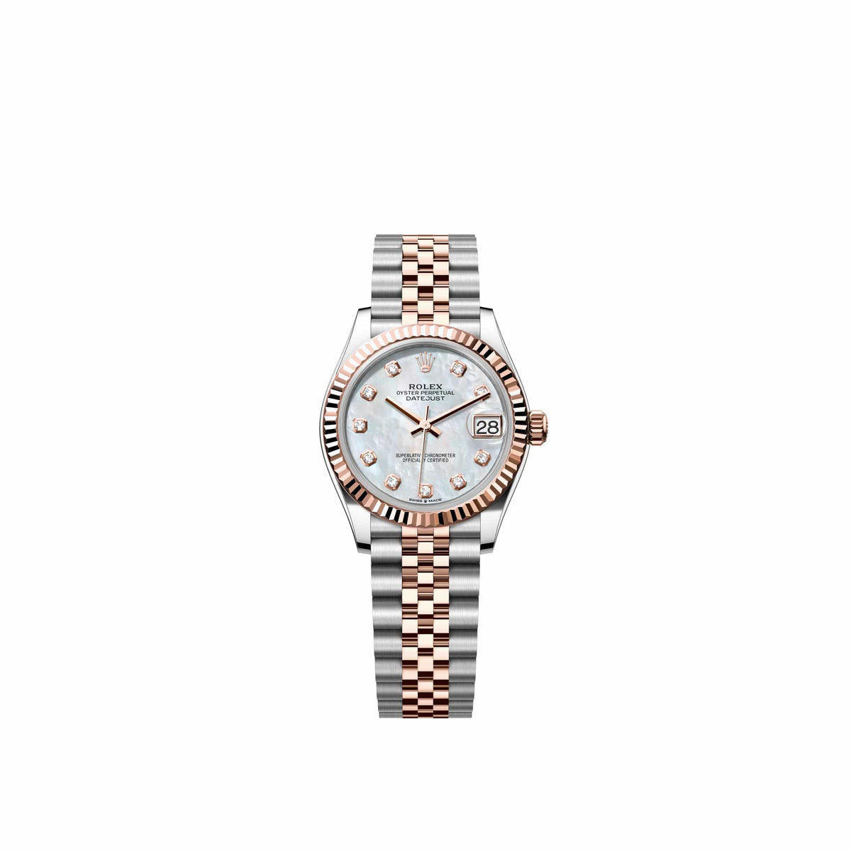 Rolex Datejust 31 278271 Rose Gold Stainless Steel White Mother of Pearl Diamond Dial Jubilee (2026)
