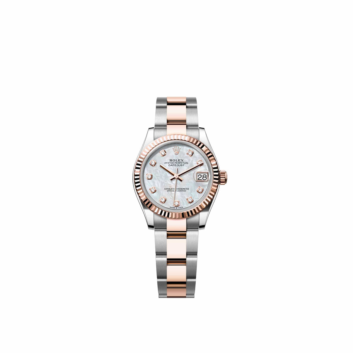 Rolex Datejust 31 278271 Rose Gold Stainless Steel White Mother of Pearl Diamond Dial Oyster (2026)