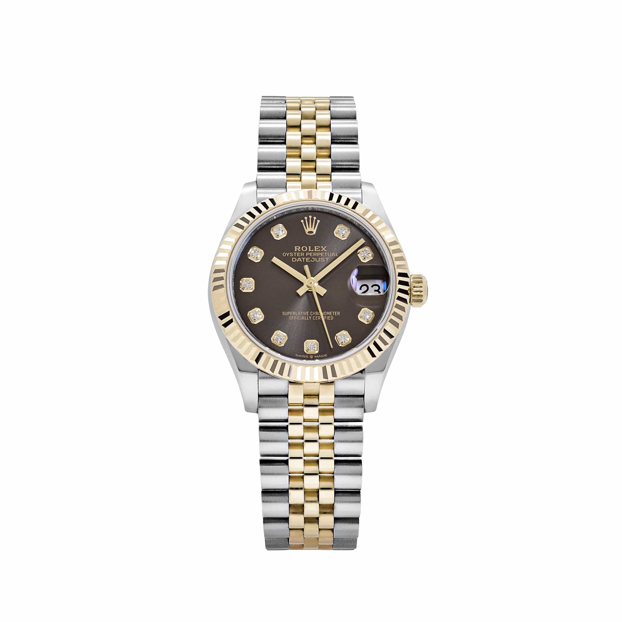 Rolex Datejust 31 278273 'Ladies' Stainless Steel Yellow Gold Dark Grey Diamond Dial Jubilee (2026)