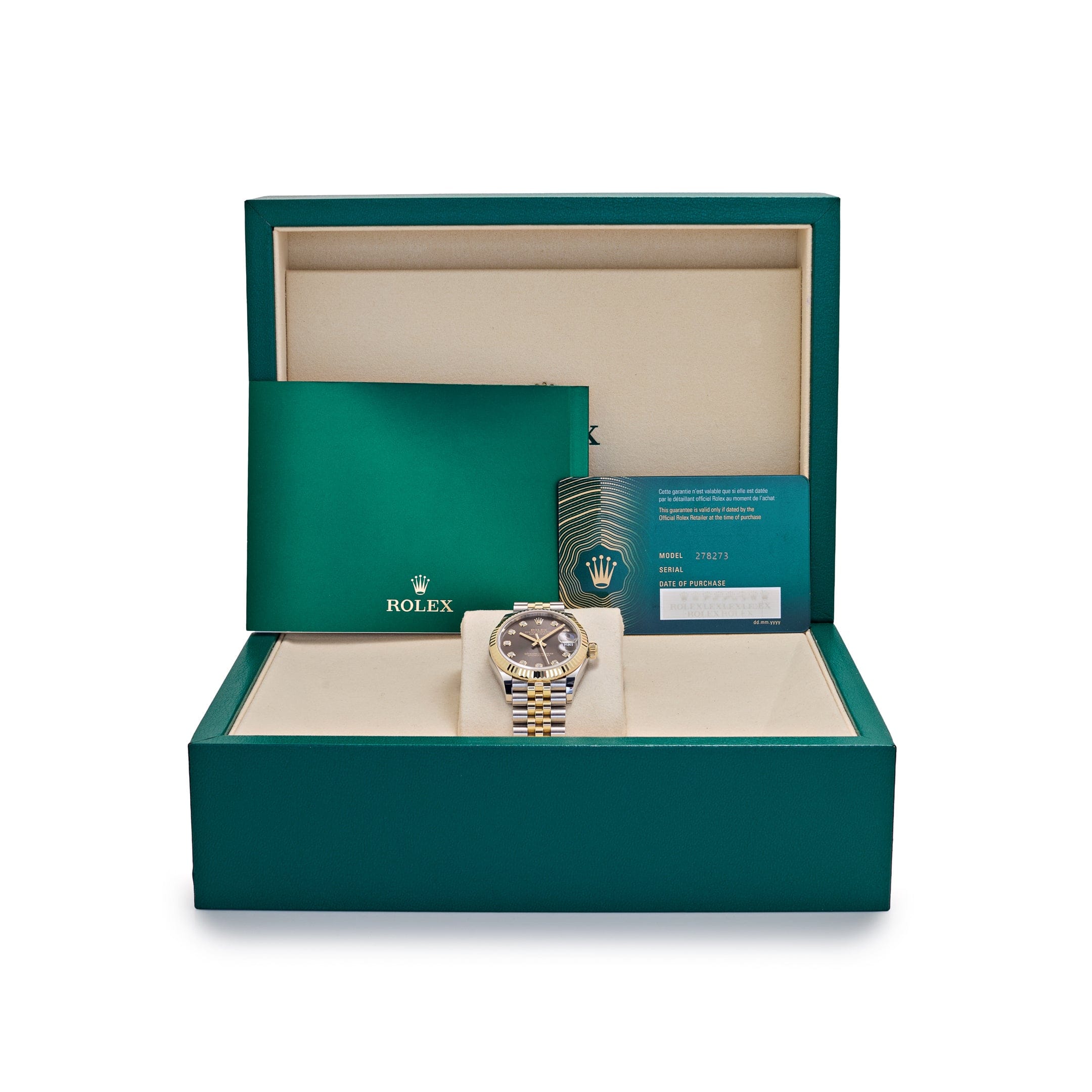 Rolex Datejust 31 278273 'Ladies' Stainless Steel Yellow Gold Dark Grey Diamond Dial Jubilee (2026)