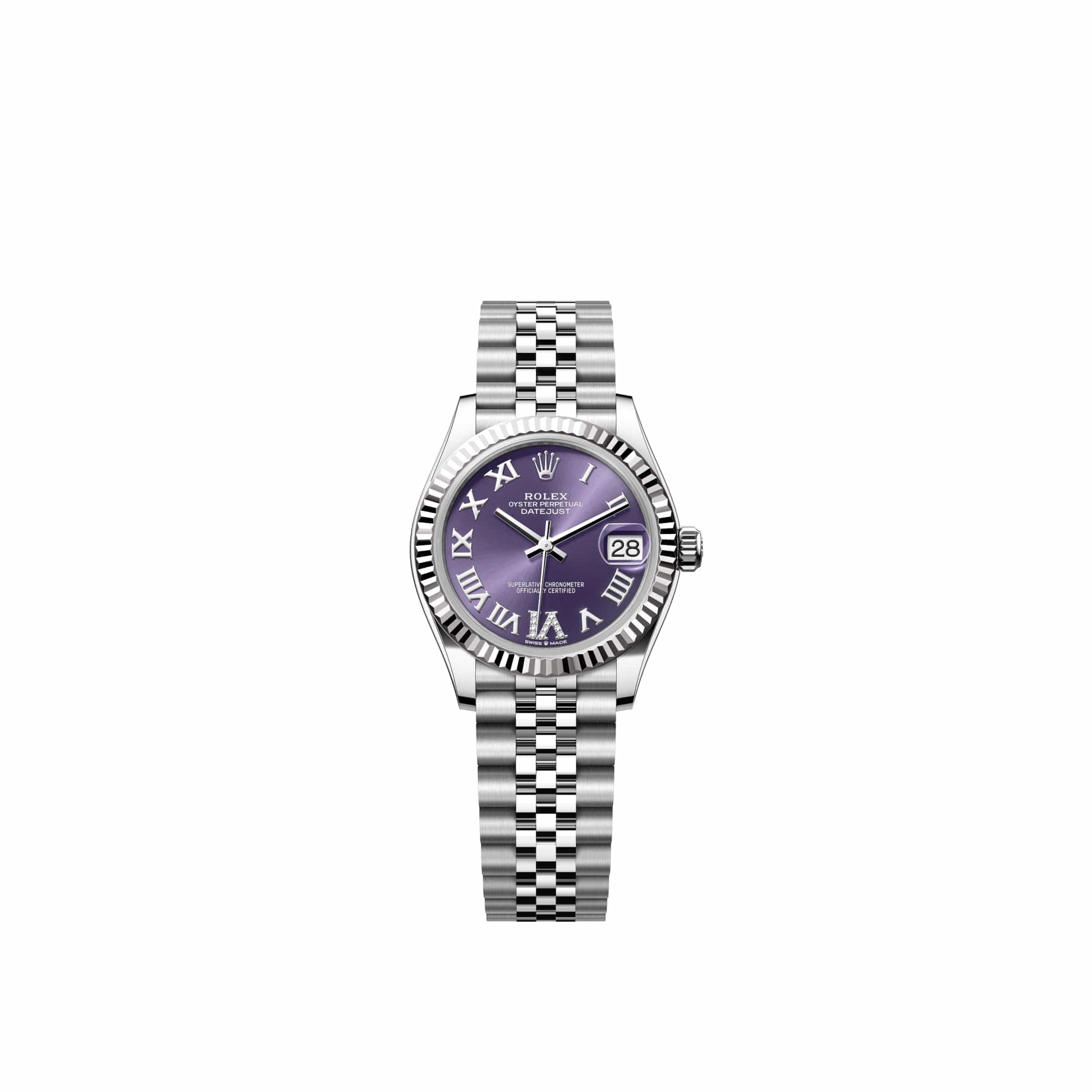 Rolex Datejust 31 278274 Stainless Steel Aubergine Diamond Roman