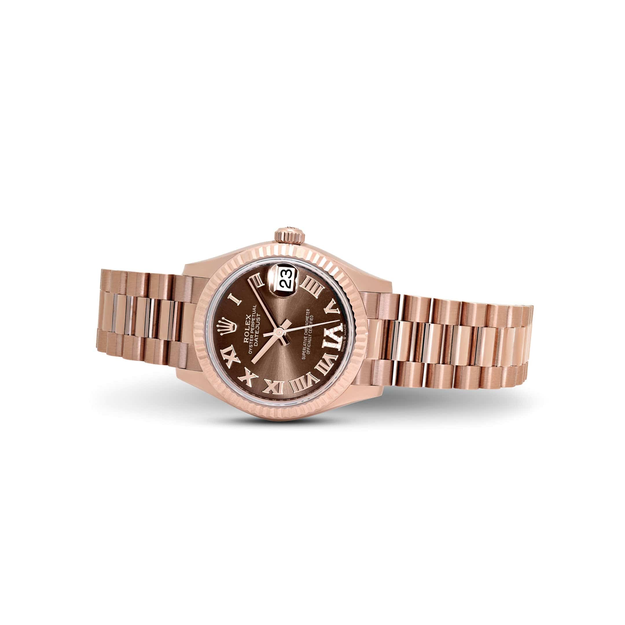 Rolex Datejust 31 278275 'Ladies' Rose Gold Chocolate Roman