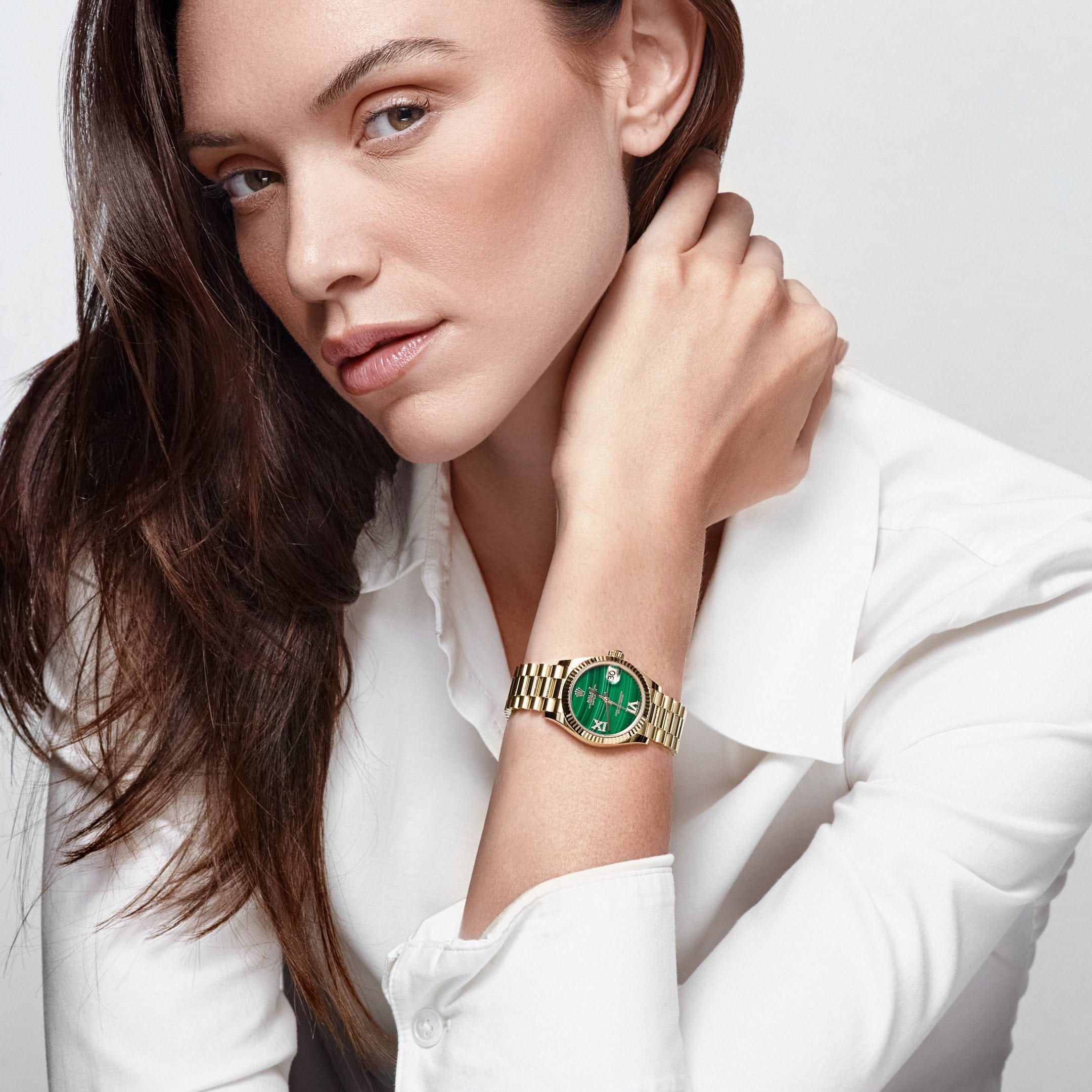 Rolex Datejust 31 278278 'Ladies' Yellow Gold Malachite Diamond Dial (2021)