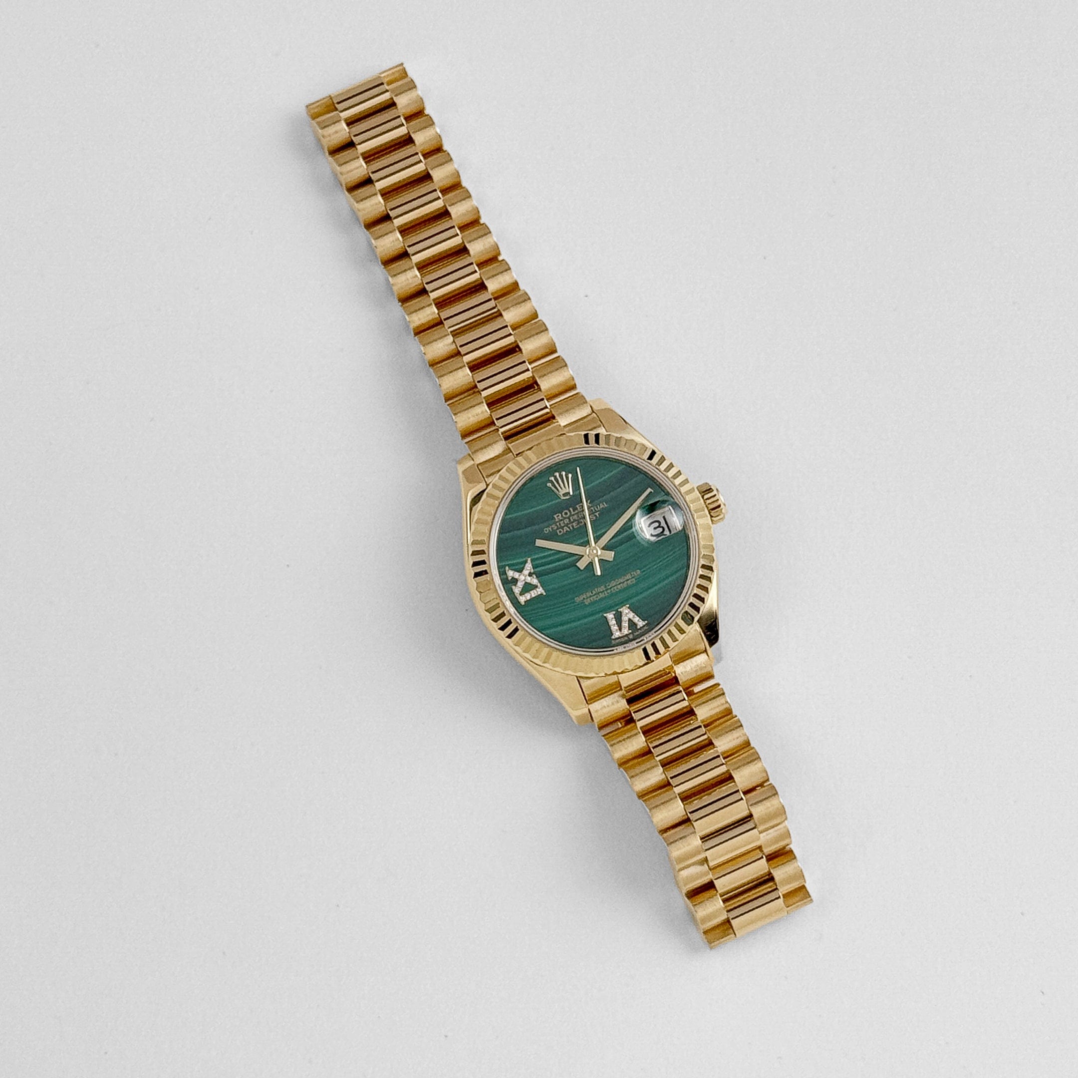 Rolex Datejust 31 278278 'Ladies' Yellow Gold Malachite Diamond