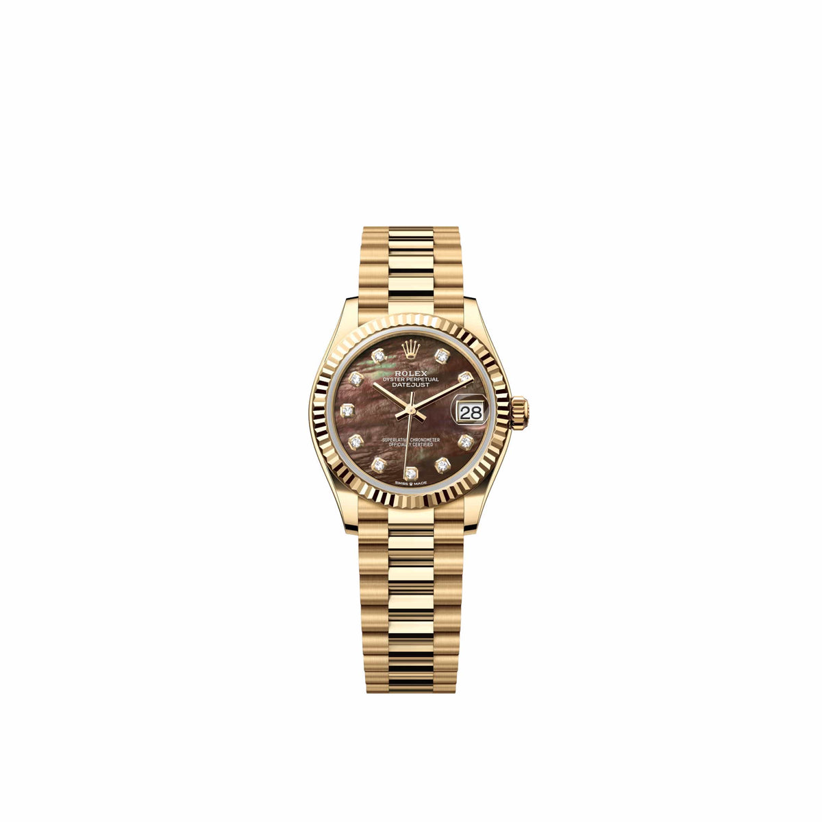 Rolex Datejust 31 278278 Yellow Gold Black Mother of Pearl Diamond Dial President (2026)