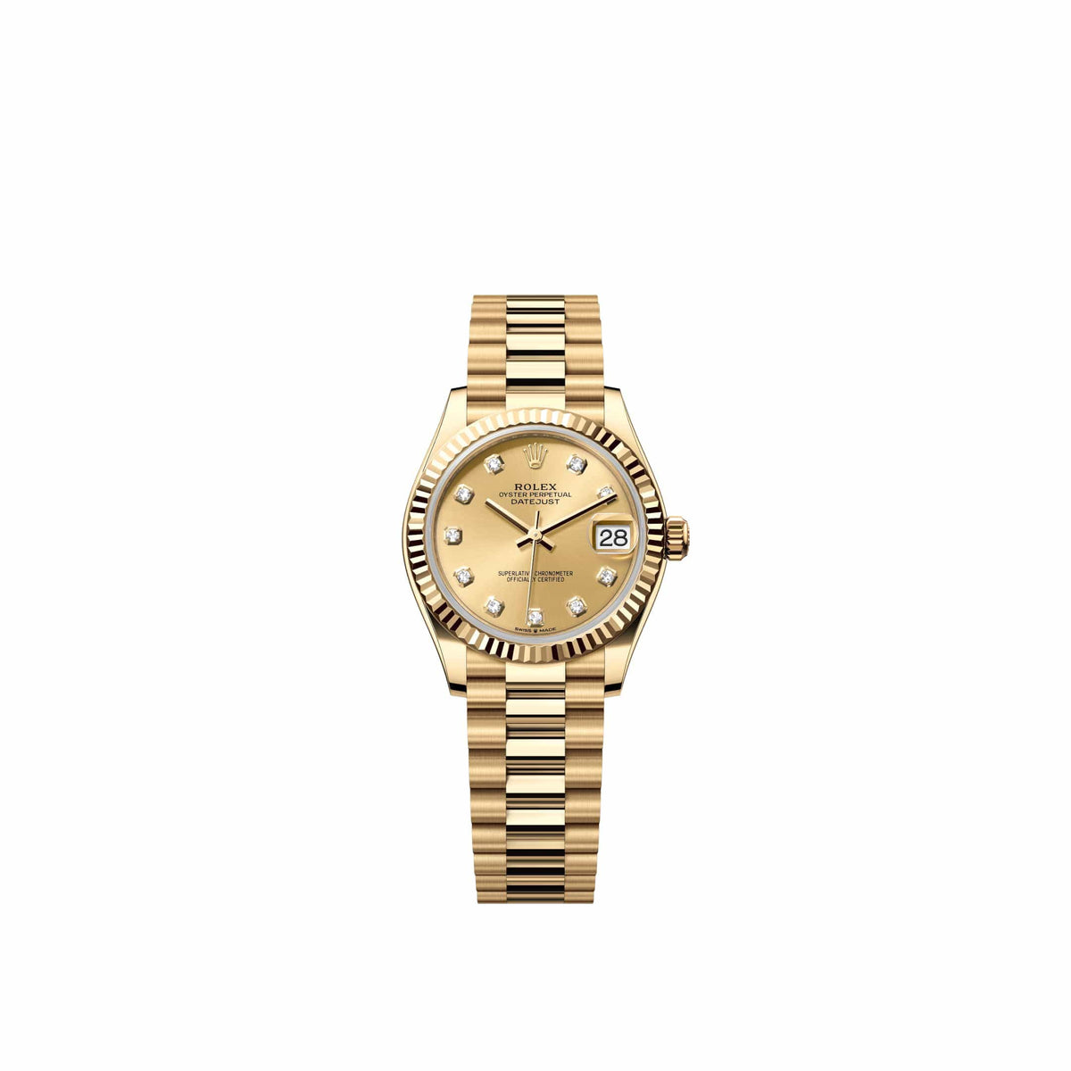 Rolex Datejust 31 278278 Yellow Gold Champagne Diamond Dial President (2026)