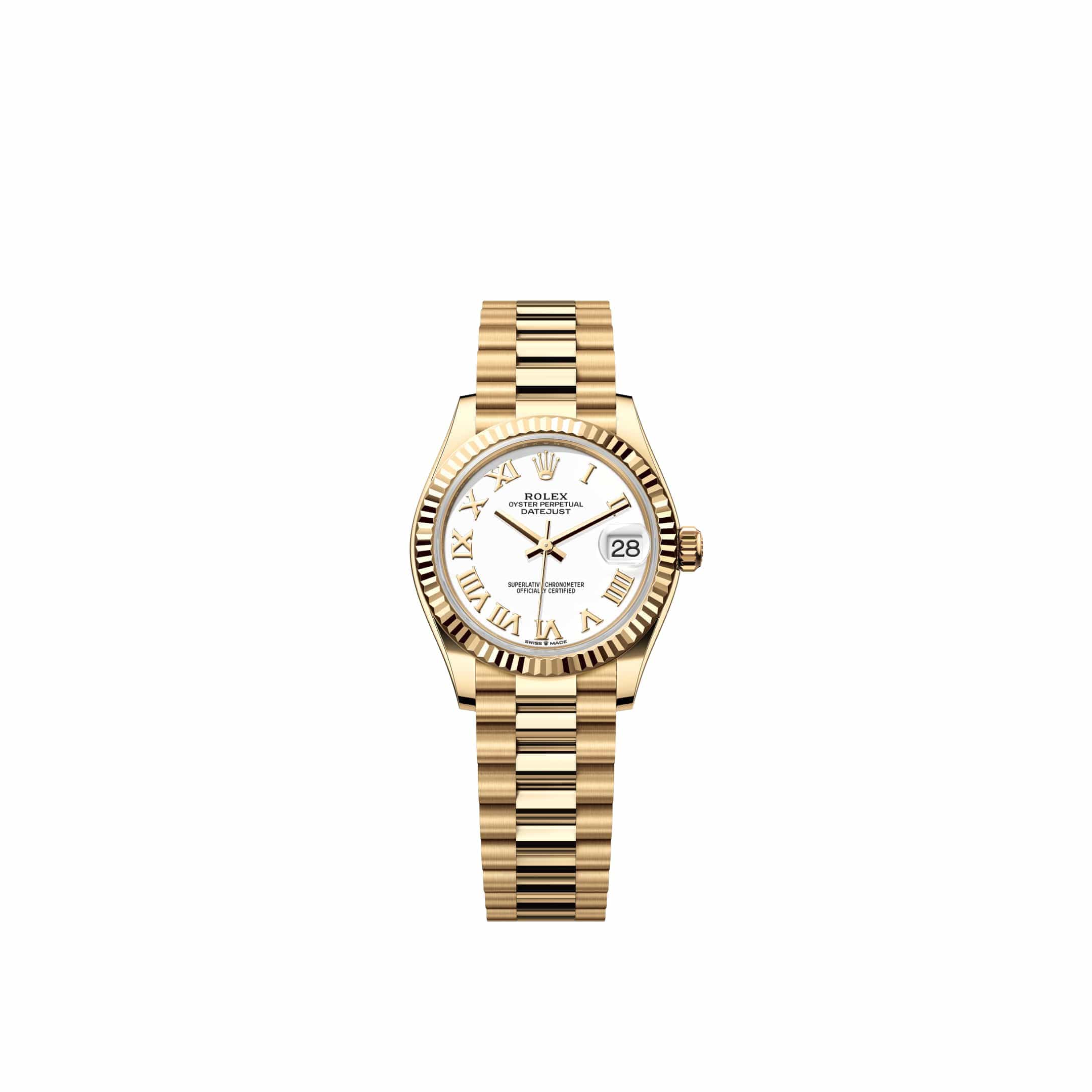 Rolex Datejust 31 278278 Yellow Gold White Roman Dial President (2026)