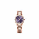 Rolex Datejust 31 278285RBR Rose Gold Aubergine Diamond Roman Dial President Diamond Bezel (2026)