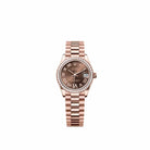 Rolex Datejust 31 278285RBR Rose Gold Chocolate Diamond Roman Dial President Diamond Bezel (2026)