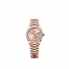 Rolex Datejust 31 278285RBR Rose Gold Rose Diamond Dial President Diamond Bezel (2026)