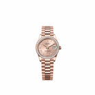 Rolex Datejust 31 278285RBR Rose Gold Rose Roman Dial President Diamond Bezel (2026)