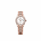 Rolex Datejust 31 278285RBR Rose Gold White Roman Dial President Diamond Bezel (2026)