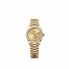 Rolex Datejust 31 278288RBR Yellow Gold Champagne Diamond Dial President Diamond Bezel (2026)