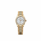 Rolex Datejust 31 278288RBR Yellow Gold White Mother of Pearl Diamond Dial President Diamond Bezel (2026)