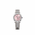 Rolex Datejust 31 278289RBR White Gold Pink Roman Dial President Diamond Bezel (2026)