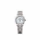 Rolex Datejust 31 278289RBR White Gold White Mother of Pearl Diamond Dial President Diamond Bezel (2026)