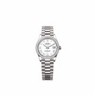 Rolex Datejust 31 278289RBR White Gold White Roman Dial President Diamond Bezel (2026)