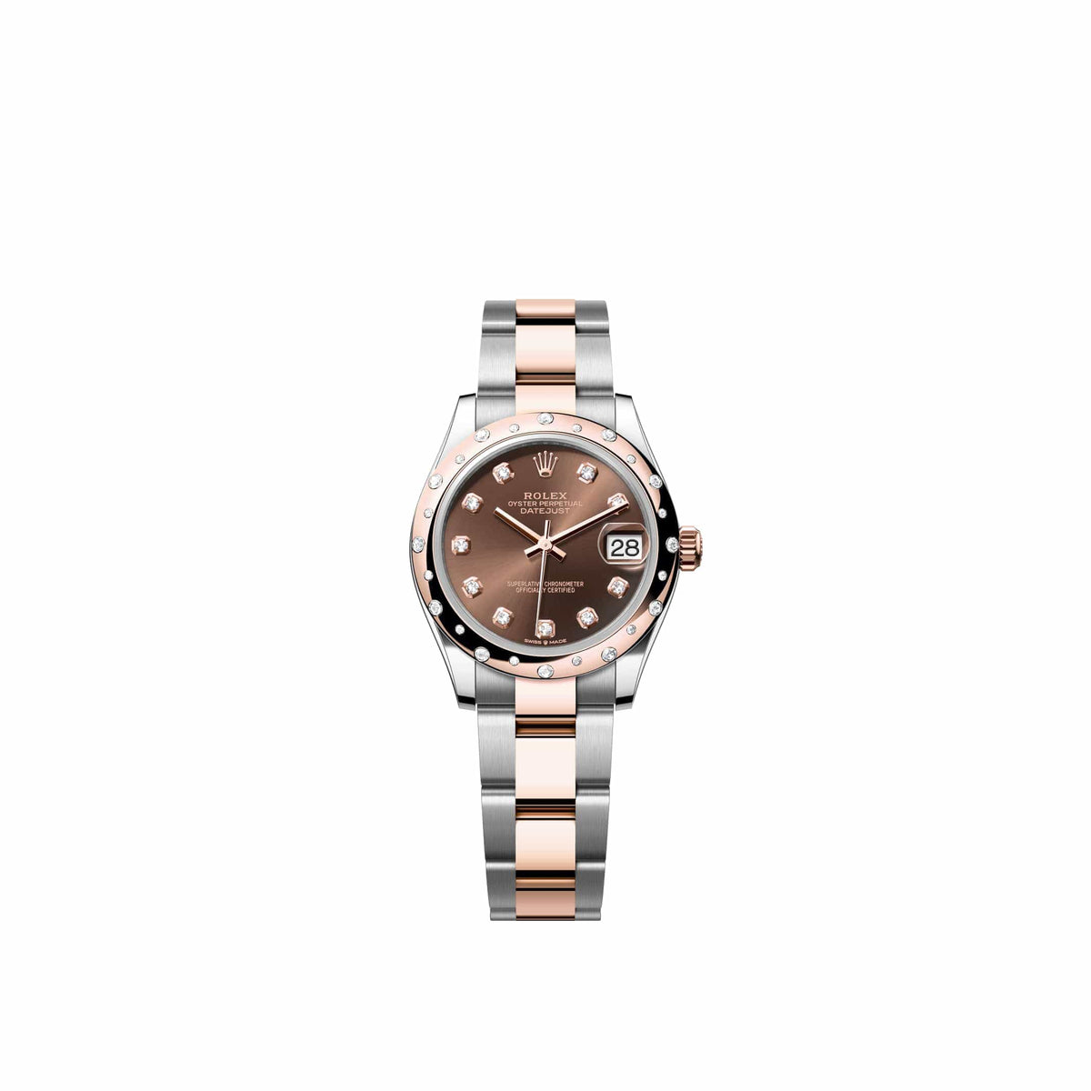 Rolex Datejust 31 278341RBR Rose Gold Stainless Steel Chocolate Diamond Dial Oyster Diamond Bezel (2026)