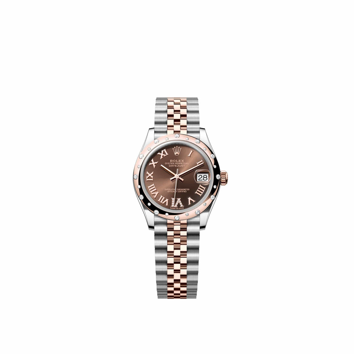 Rolex Datejust 31 278341RBR Rose Gold Stainless Steel Chocolate Diamond Roman Dial Jubilee Diamond Bezel (2026)