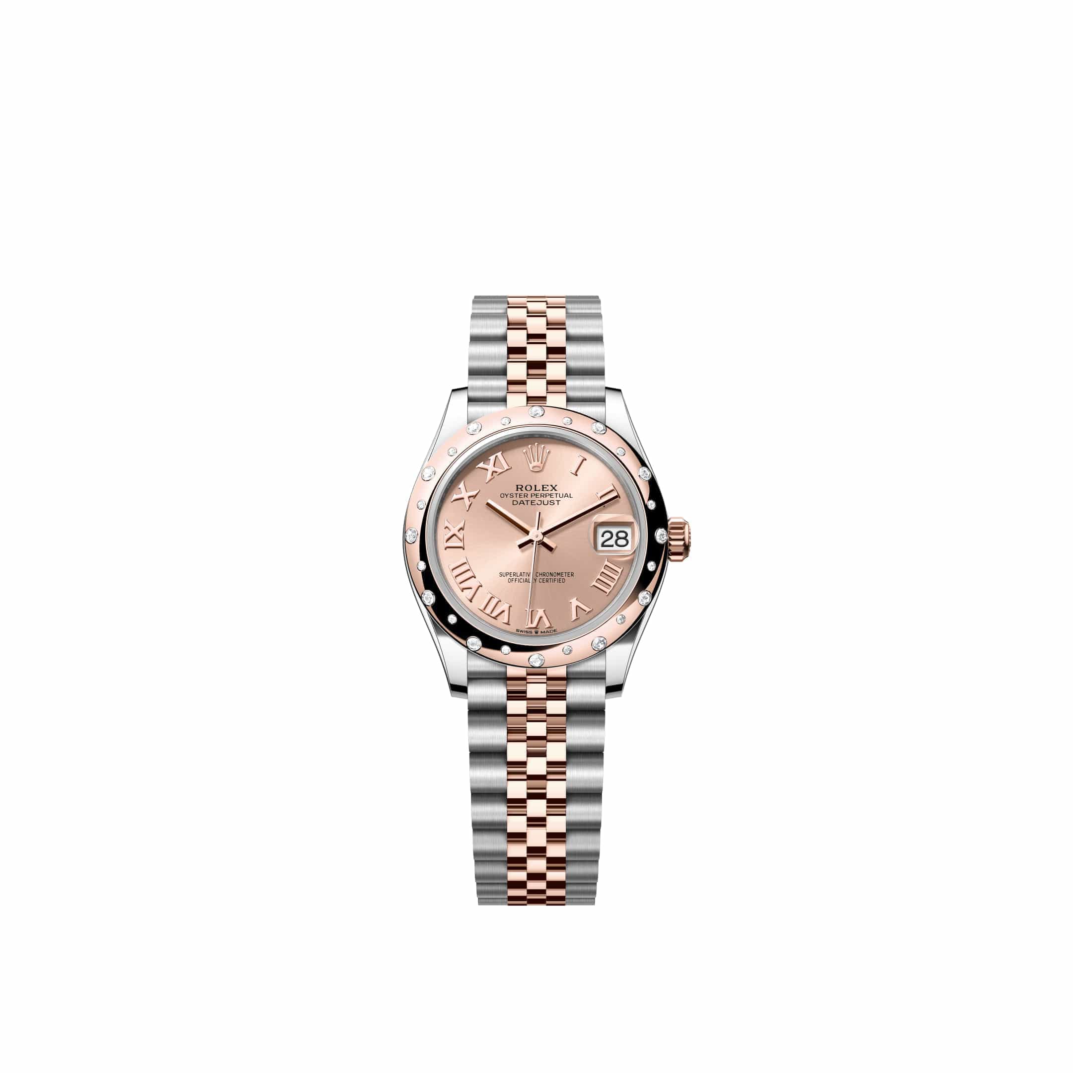 Rolex Datejust 31 278341RBR Rose Gold Stainless Steel Rose Roman Dial Jubilee Diamond Bezel (2026)