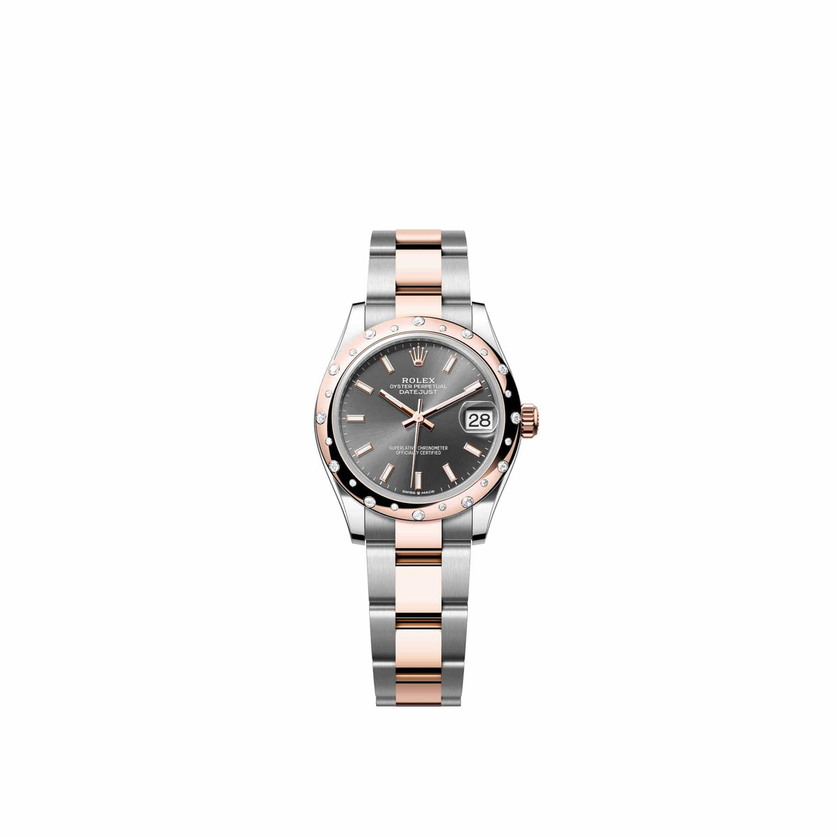Rolex Datejust 31 278341RBR Rose Gold Stainless Steel Slate Dial Oyster Diamond Bezel (2026)