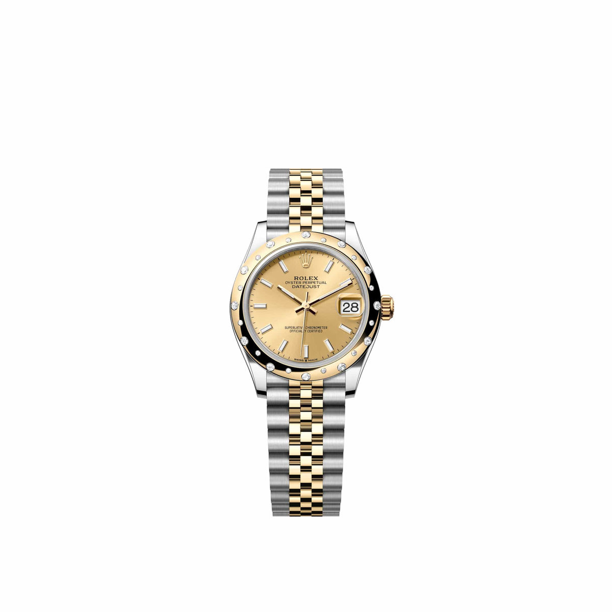 Rolex Datejust 31 278343RBR Yellow Gold Stainless Steel Champagne Dial Jubilee Diamond Bezel (2026)