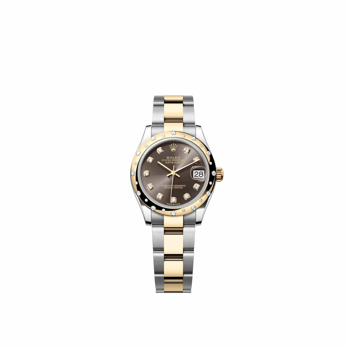 Rolex Datejust 31 278343RBR Yellow Gold Stainless Steel Dark Grey Diamond Dial Oyster Diamond Bezel (2026)