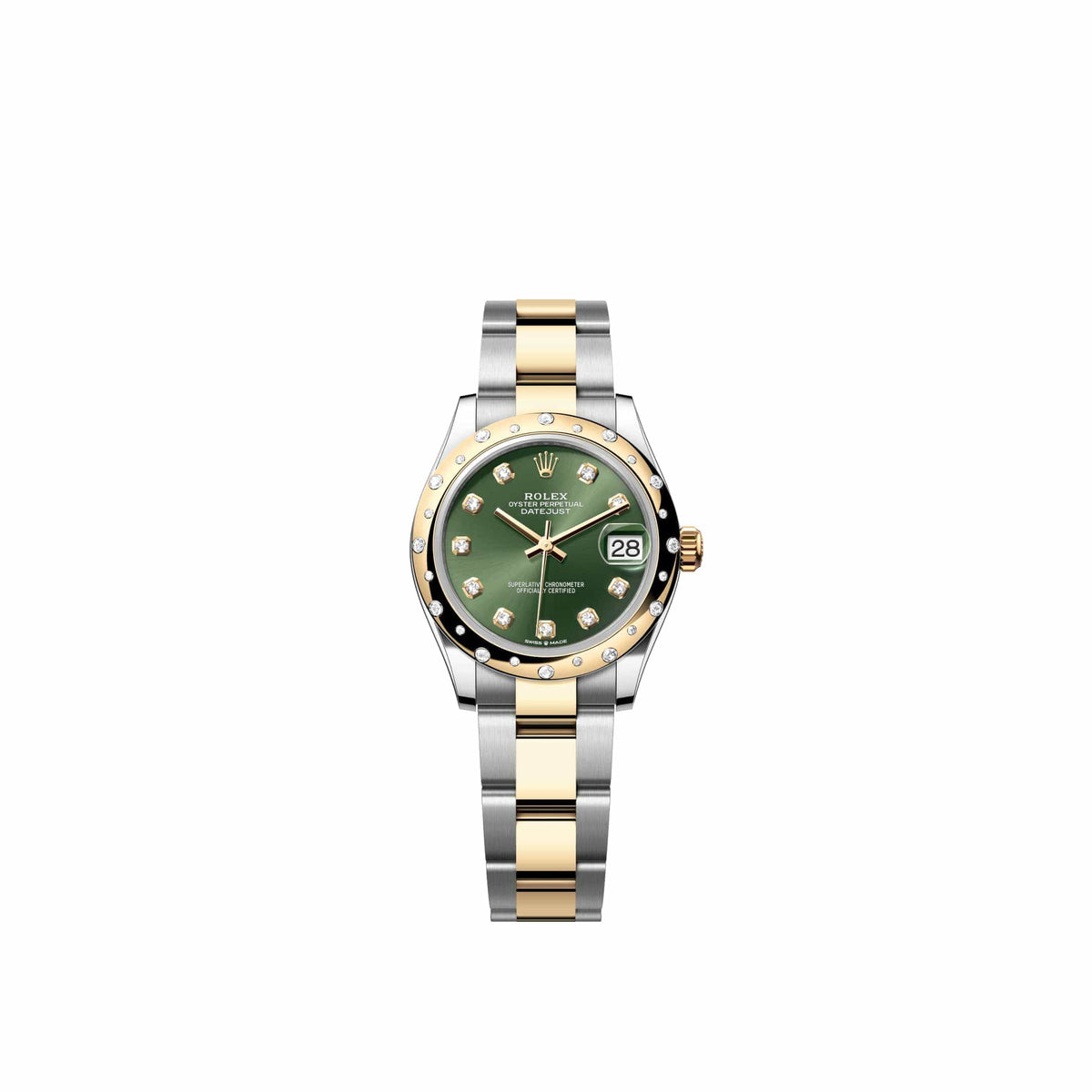 Rolex Datejust 31 278343RBR Yellow Gold Stainless Steel Olive Green Diamond Dial Oyster Diamond Bezel (2026)