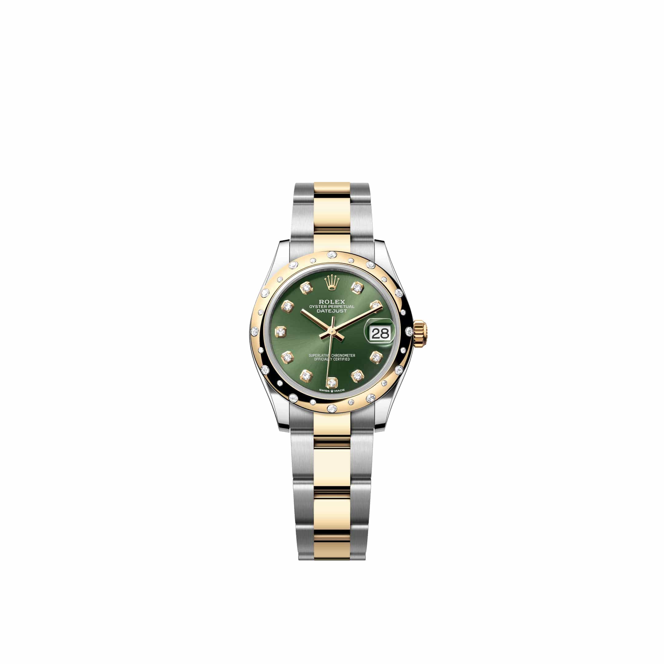 Rolex Datejust 31 278343RBR Yellow Gold Stainless Steel Olive Green Diamond Dial Oyster Diamond Bezel (2026)