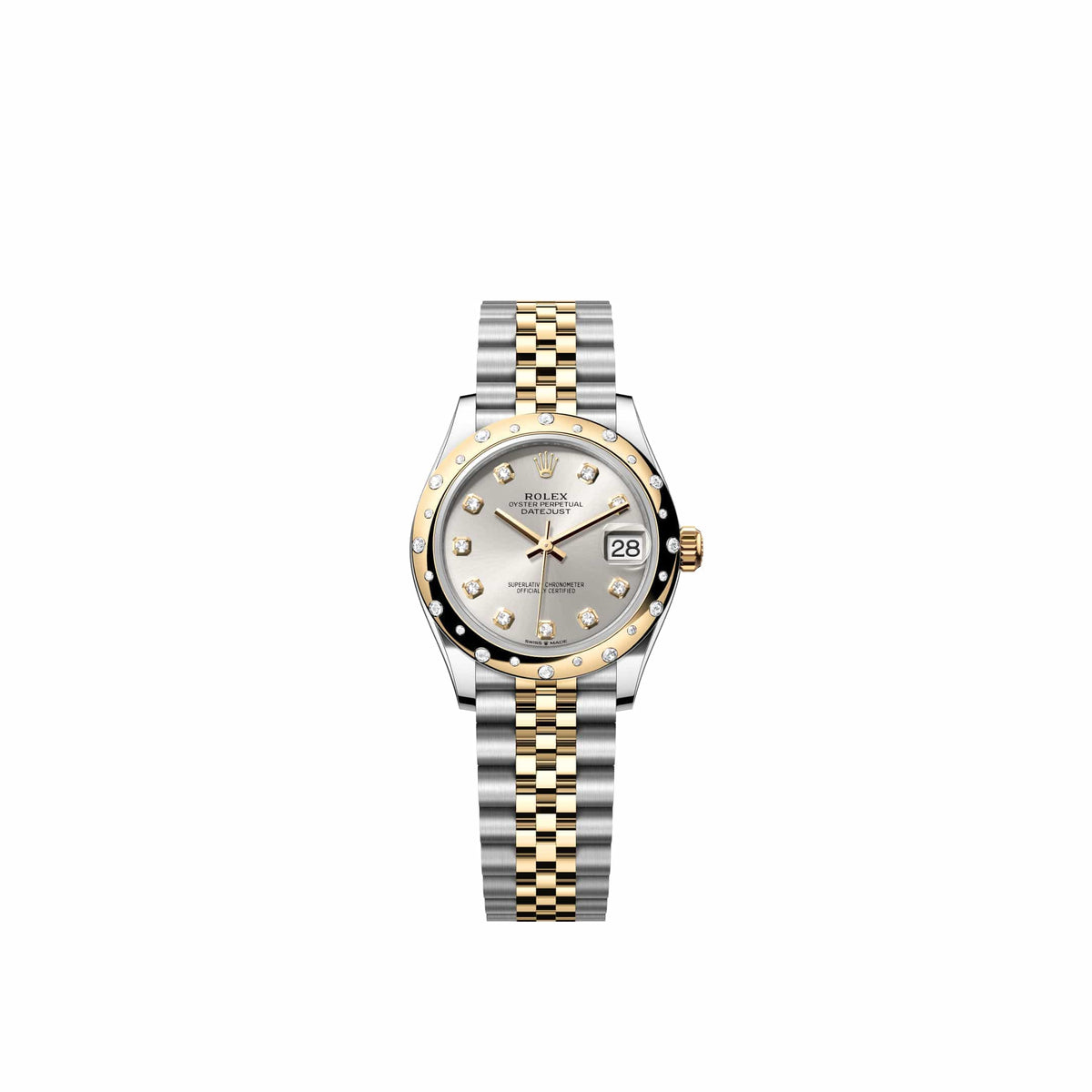Rolex Datejust 31 278343RBR Yellow Gold Stainless Steel Silver Diamond Dial Jubilee Diamond Bezel (2026)