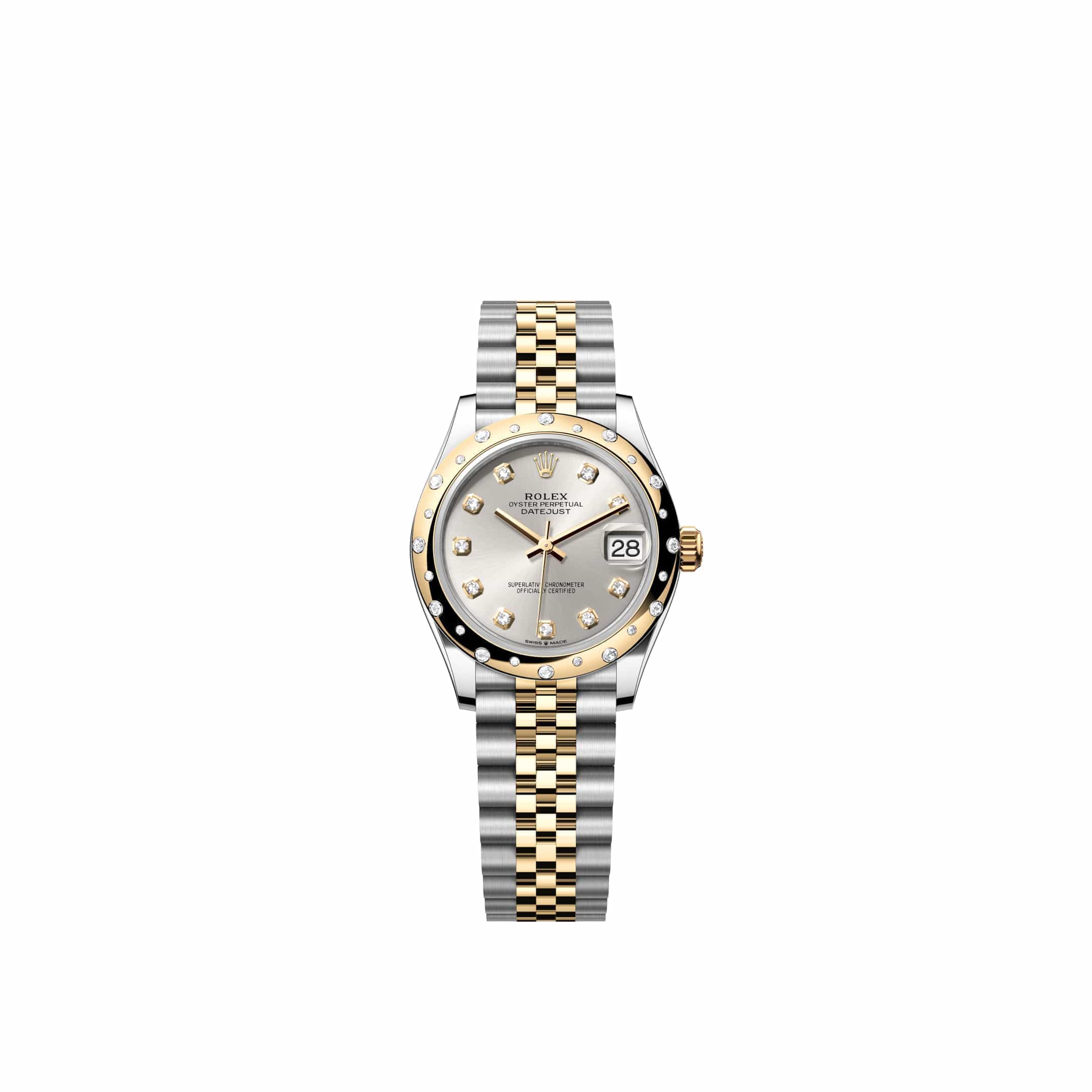 Rolex Datejust 31 278343RBR Yellow Gold Stainless Steel Silver Diamond Dial Jubilee Diamond Bezel (2026)
