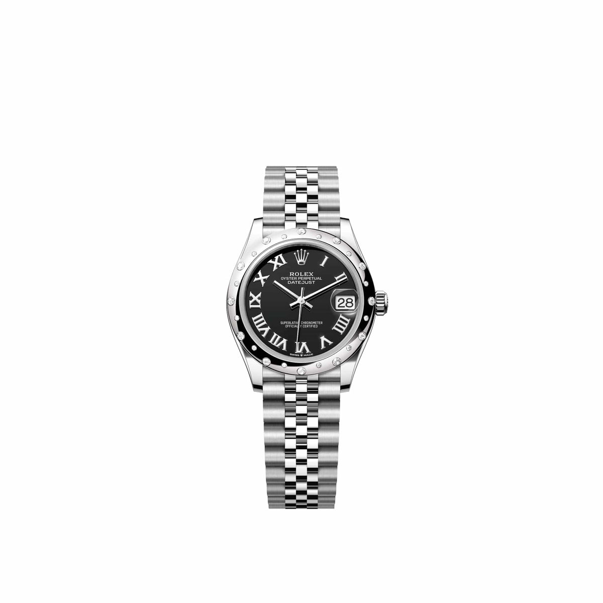 Rolex Datejust 31 278344RBR Stainless Steel Black Roman Dial Jubilee Diamond Bezel (2026)