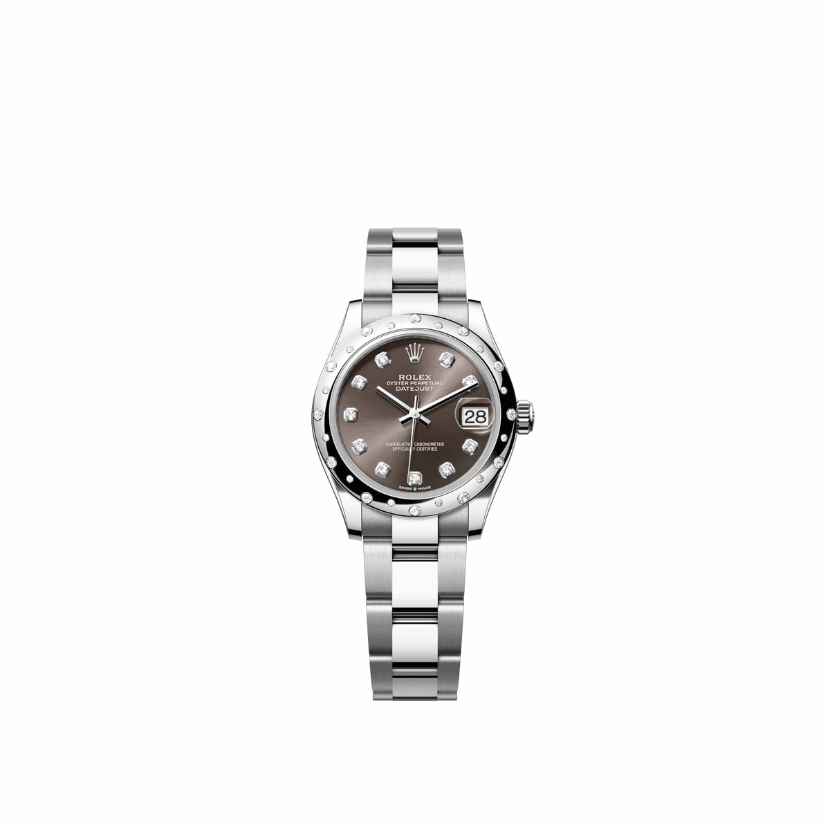 Rolex Datejust 31 278344RBR Stainless Steel Dark Grey Diamond Dial Oyster Diamond Bezel (2026)